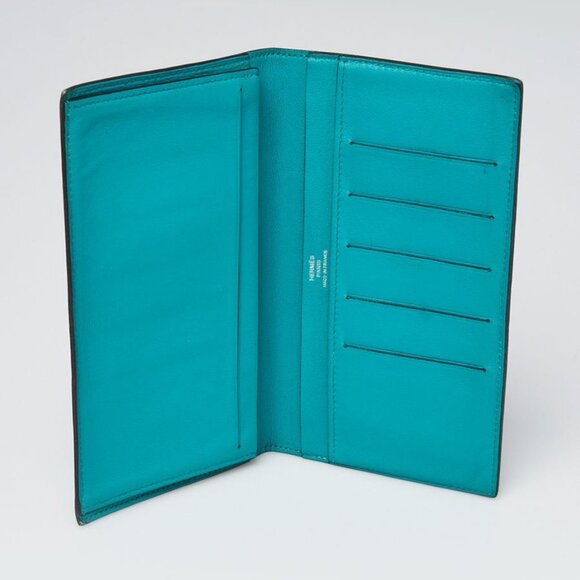 Hermes Blue Paon Swift Leather Fleming Wallet - Picture 4 of 10